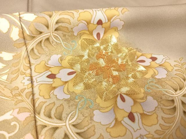 平和屋着物●訪問着　駒刺繍　正倉院花文　暈し染め　金糸　金彩　正絹　逸品　AABA5017np