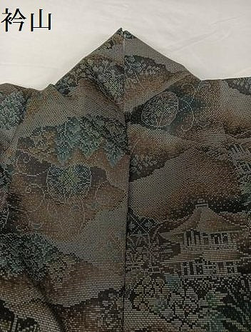 平和屋着物●本場大島紬　カタス7マルキ　風景花文　渡絹織物謹製　証紙付き　正絹　逸品　AABA5020np