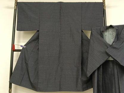 平和屋着物●男性 結城紬 アンサンブル 80亀甲 正絹 逸品 AABA5023np