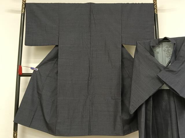 平和屋着物●男性 結城紬 アンサンブル 80亀甲 正絹 逸品 AABA5023np