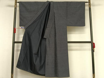 平和屋着物●男性 結城紬 アンサンブル 80亀甲 正絹 逸品 AABA5023np