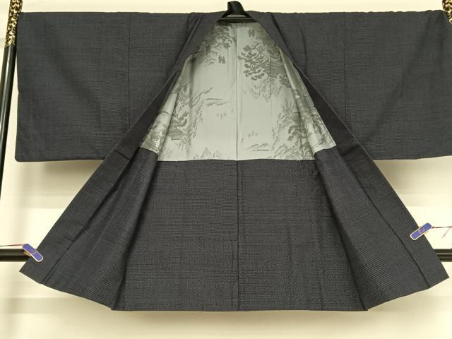 平和屋着物●男性 結城紬 アンサンブル 80亀甲 正絹 逸品 AABA5023np