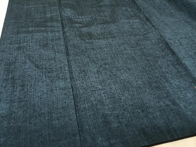 平和屋着物●男性 紬 アンサンブル 色無地 留紺色 正絹 逸品 AABA5026np