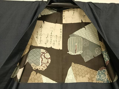 平和屋着物●男性　本場村山大島紬　アンサンブル　亀甲文様　正絹　逸品　AABA5028np