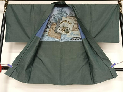 平和屋着物●男性　本場大島紬　アンサンブル　亀甲絣　正絹　逸品　AABA5031np