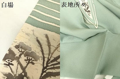 平和屋着物●訪問着 草花シルエット 正絹 逸品 AABA5048np