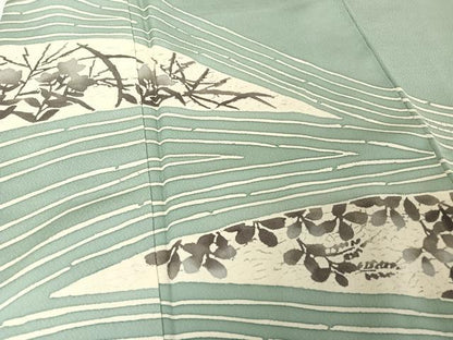 平和屋着物●訪問着 草花シルエット 正絹 逸品 AABA5048np