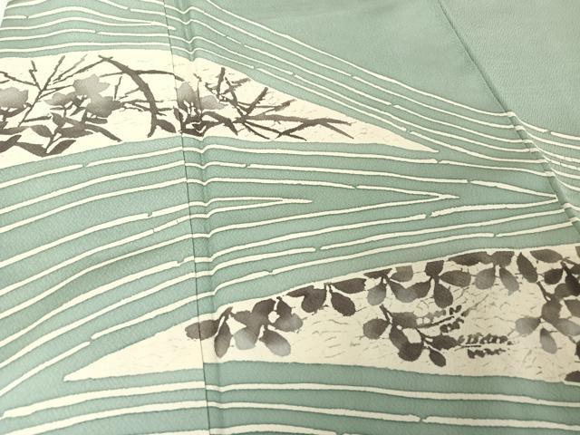 平和屋着物●訪問着 草花シルエット 正絹 逸品 AABA5048np
