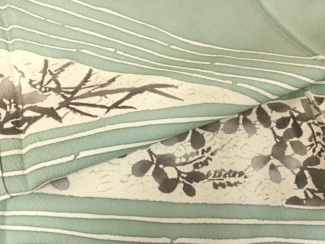 平和屋着物●訪問着 草花シルエット 正絹 逸品 AABA5048np