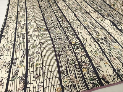 平和屋着物●上質な小紋 型染め 花間道 正絹 逸品 AABA5051np