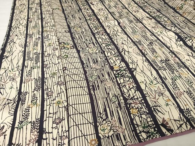 平和屋着物●上質な小紋 型染め 花間道 正絹 逸品 AABA5051np