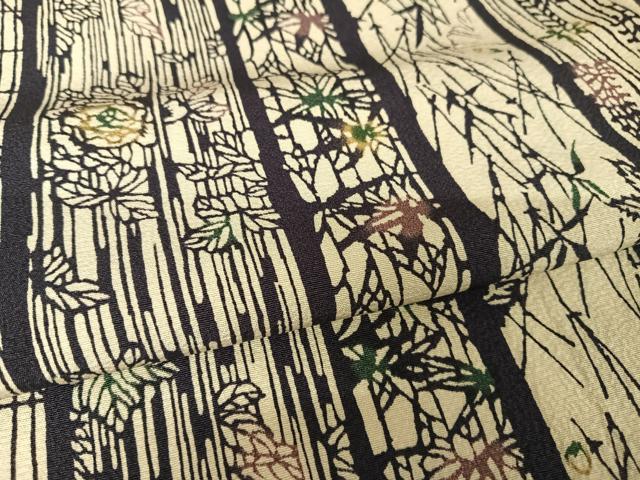 平和屋着物●上質な小紋 型染め 花間道 正絹 逸品 AABA5051np