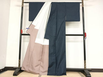 平和屋着物●本場大島紬　格子　正絹　逸品　AABA5057np