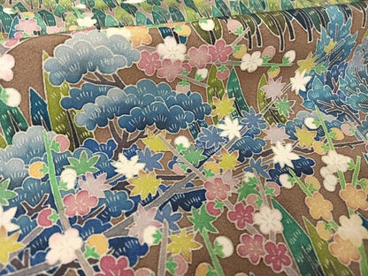 平和屋着物●本加賀友禅作家 高野富夫 黒留袖 樹林風景飛鳥文 ロング丈 正絹 逸品 AABA5058np