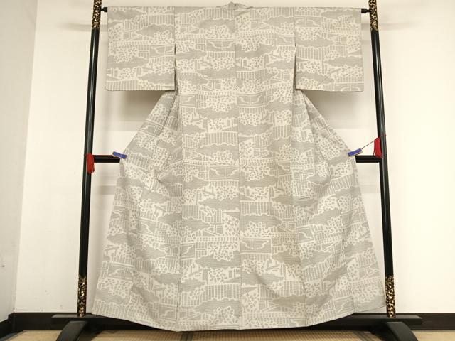 平和屋着物●結城紬　籬文　正絹　逸品　AABA5080np