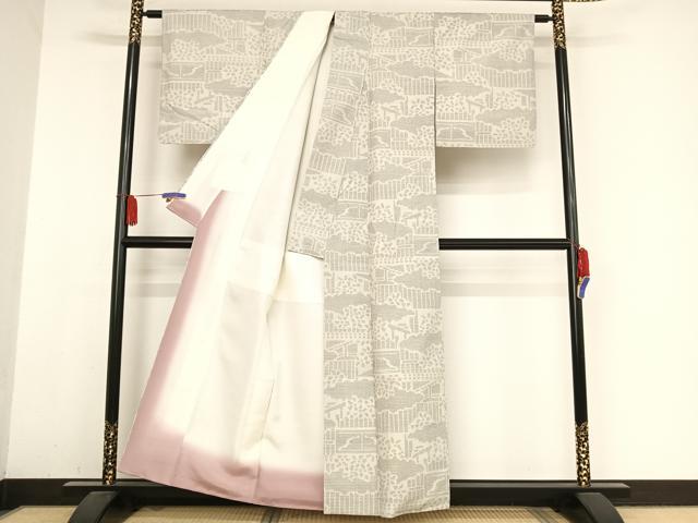 平和屋着物●結城紬　籬文　正絹　逸品　AABA5080np