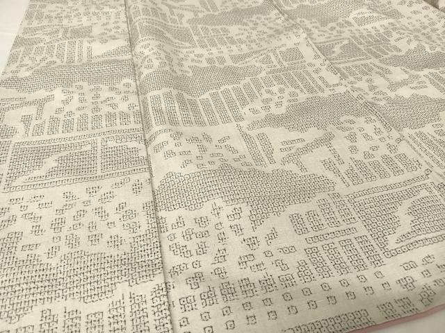 平和屋着物●結城紬　籬文　正絹　逸品　AABA5080np