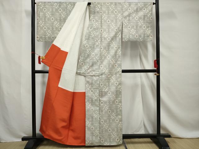 平和屋着物■上質な紬　蜀江花文　正絹　逸品　AABA5117gw