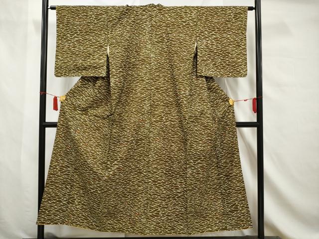 平和屋着物■上質な紬 立波文 正絹 逸品 AABA5118gw