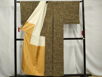 平和屋着物■上質な紬 立波文 正絹 逸品 AABA5118gw