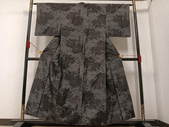 平和屋着物●本場大島紬 花蝶文 正絹 逸品 AABA5204ph