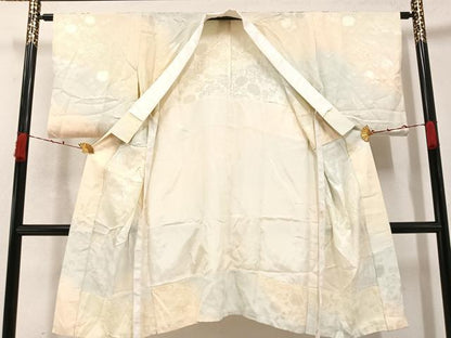 平和屋着物●長襦袢　無双仕立て　風景草花地紋　暈し染め　やまと誂製　正絹　逸品　AABA5234ph
