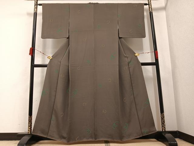 平和屋着物●上質な小紋 輪違い 正絹 逸品 AABA5269ph