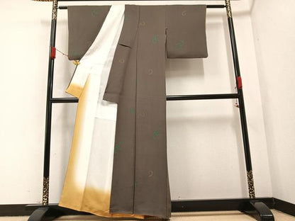 平和屋着物●上質な小紋 輪違い 正絹 逸品 AABA5269ph