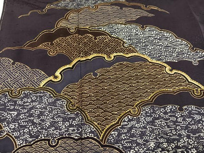 平和屋着物●訪問着　駒刺繍　雪輪花文　金銀彩　正絹　逸品　未使用　AABA5276ph
