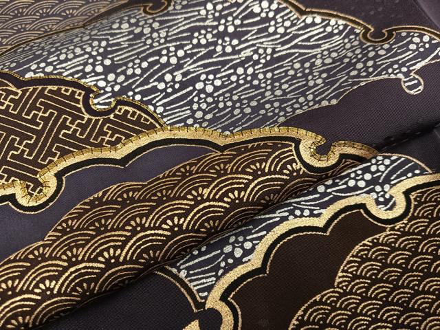 平和屋着物●訪問着　駒刺繍　雪輪花文　金銀彩　正絹　逸品　未使用　AABA5276ph