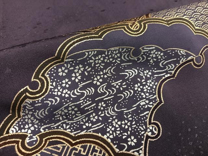 平和屋着物●訪問着　駒刺繍　雪輪花文　金銀彩　正絹　逸品　未使用　AABA5276ph