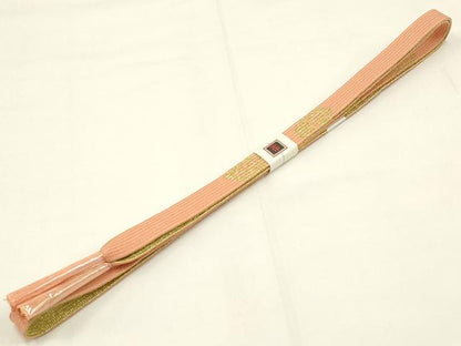 平和屋着物●和装小物　帯締め・帯揚げセット　高麗組 綾出し　枝花文　暈し染め　金糸　金彩　逸品　未使用　AABA5281ay