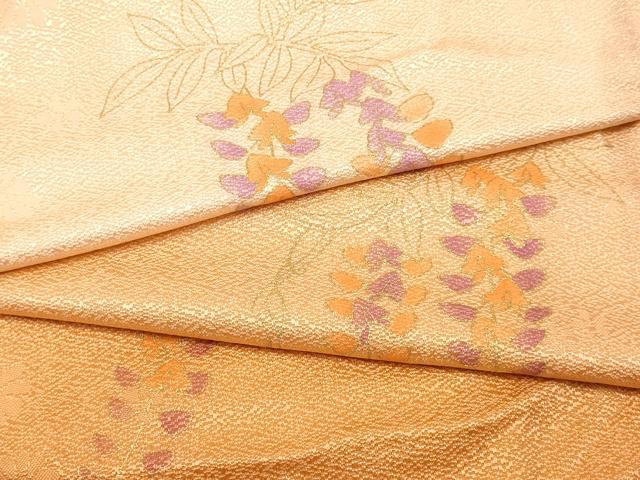 平和屋着物●和装小物　帯締め・帯揚げセット　高麗組 綾出し　枝花文　暈し染め　金糸　金彩　逸品　未使用　AABA5281ay