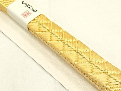 平和屋着物●和装小物　帯締め・帯揚げセット　笹浪組　立波色紙花文　暈し染め　金糸　金彩　逸品　未使用　AABA528