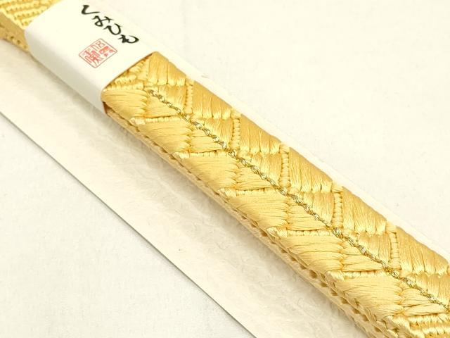平和屋着物●和装小物　帯締め・帯揚げセット　笹浪組　立波色紙花文　暈し染め　金糸　金彩　逸品　未使用　AABA528