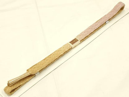 平和屋着物●和装小物　帯締め・帯揚げセット　流水文　暈し染め　金糸　金彩　逸品　未使用　AABA5283ay