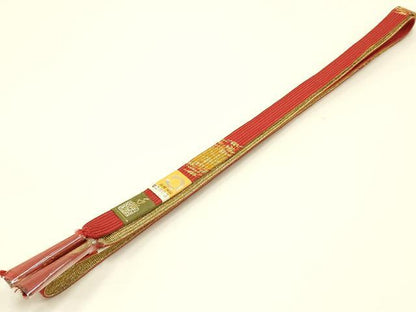 平和屋着物●和装小物 上質な帯締め 高麗組 綾出し 金糸 箱付き 正絹 逸品 未使用 AABA5298ay