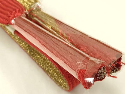平和屋着物●和装小物 上質な帯締め 高麗組 綾出し 金糸 箱付き 正絹 逸品 未使用 AABA5298ay
