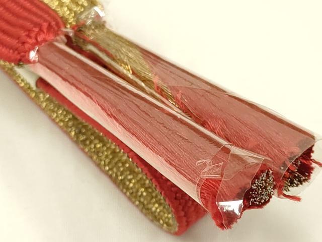 平和屋着物●和装小物 上質な帯締め 高麗組 綾出し 金糸 箱付き 正絹 逸品 未使用 AABA5298ay