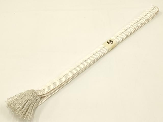 平和屋着物●創業280年 誉田屋源兵衛 和装小物 帯締め 伝統工芸士:廣澤白鳳 日光東照宮純白金糸 逸品 未使用 AABA5324ay