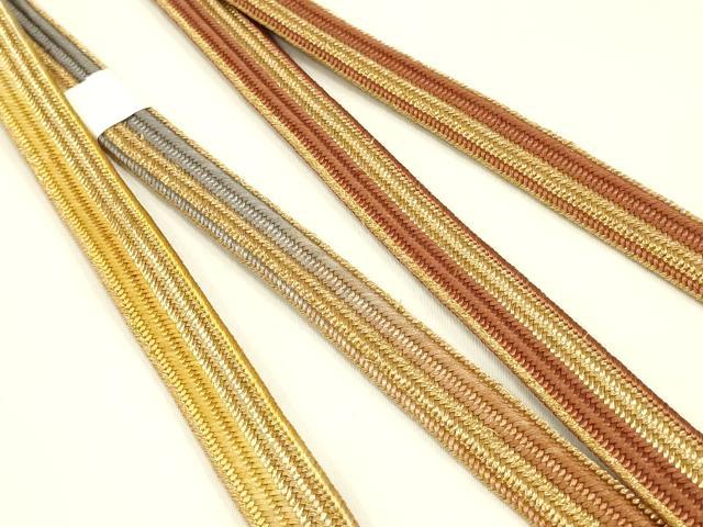 平和屋着物●無形文化財 江戸組紐 五嶋紐 帯締め 暈し 金糸 正絹 逸品 新品 AABA5328ay
