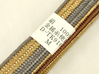 平和屋着物●無形文化財 江戸組紐 五嶋紐 帯締め 暈し 金糸 正絹 逸品 新品 AABA5328ay