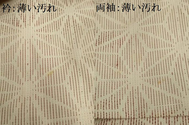 平和屋着物▽上質な紬 単衣 麻の葉文様 正絹 逸品 AABA5483sx