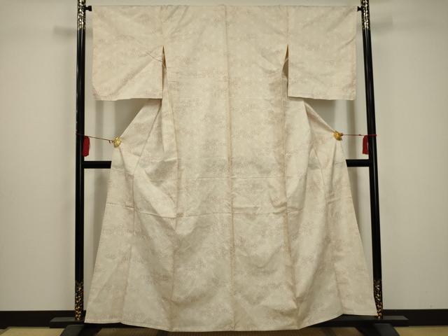 平和屋着物▽上質な紬 単衣 麻の葉文様 正絹 逸品 AABA5483sx