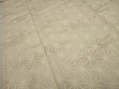 平和屋着物▽上質な紬 単衣 麻の葉文様 正絹 逸品 AABA5483sx