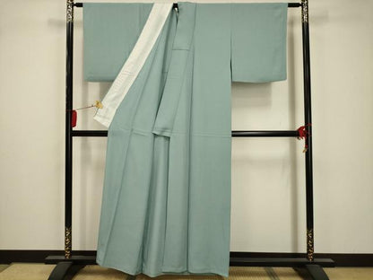 平和屋着物＊夏物 色無地 絽 白群色 正絹 逸品 AABA5514sx