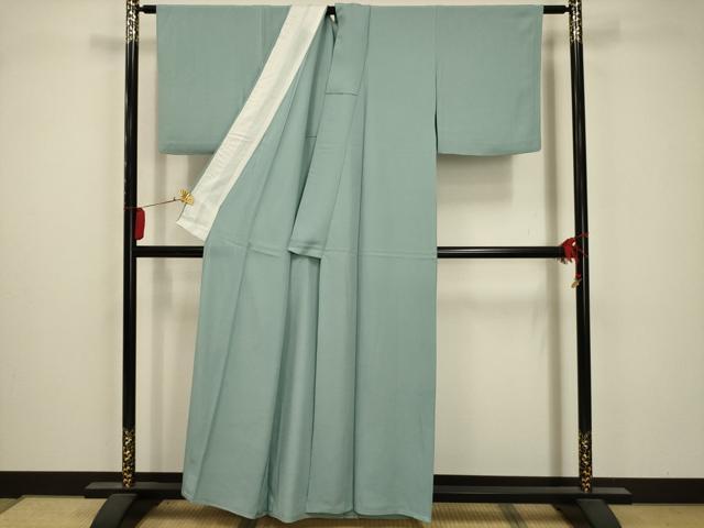 平和屋着物＊夏物 色無地 絽 白群色 正絹 逸品 AABA5514sx