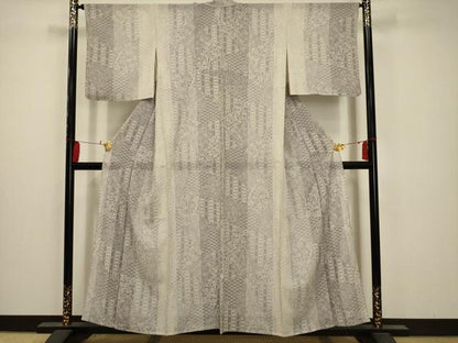 平和屋着物＊夏物 小紋 絽 花唐草文 正絹 逸品 AABA5518sx