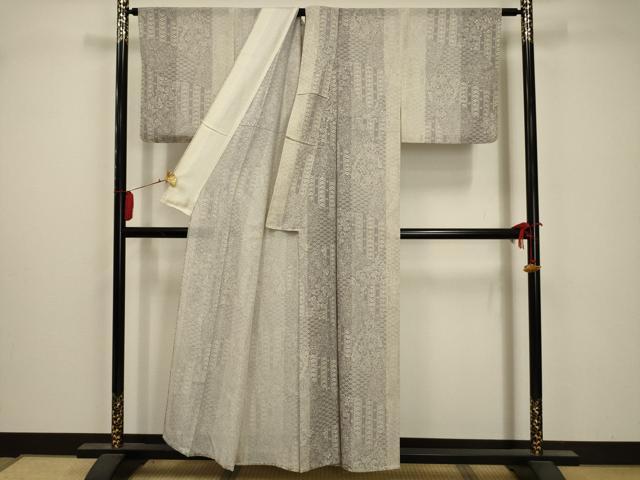 平和屋着物＊夏物 小紋 絽 花唐草文 正絹 逸品 AABA5518sx