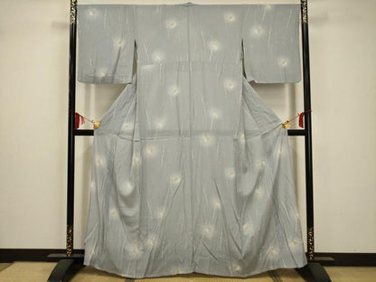平和屋着物＊夏物 小紋 絽 雪輪文 暈し染め 正絹 逸品 AABA5523sx